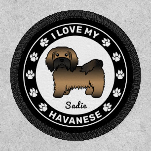 Brindle Havanese Dog I Love My Havanese & Name Patch