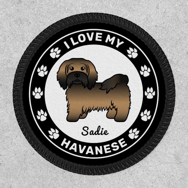 Brindle Havanese Dog I Love My Havanese & Name Patch (Front)