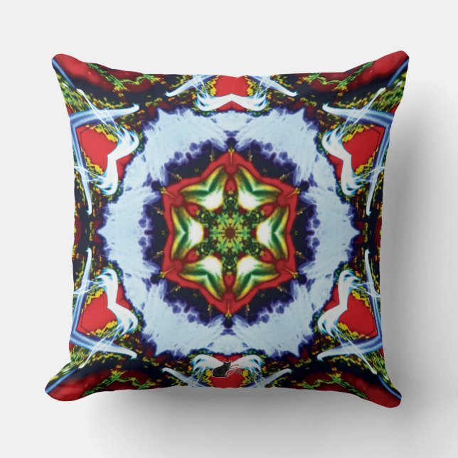 Brindle Kaleidoscope Throw Pillow (Front)