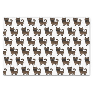 Brindle Long Coat Chihuahua Cute Dog Pattern Tissue Paper