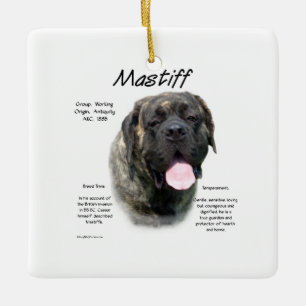 Brindle Mastiff History Ceramic Ornament