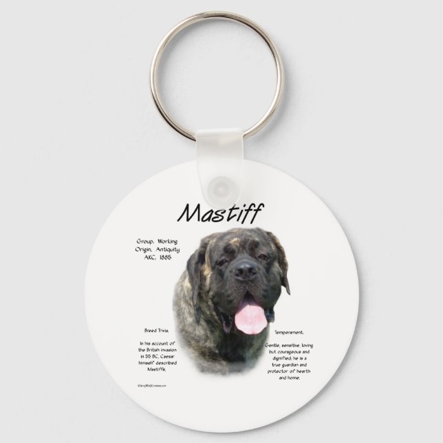 Brindle Mastiff History  Keychain (Front)