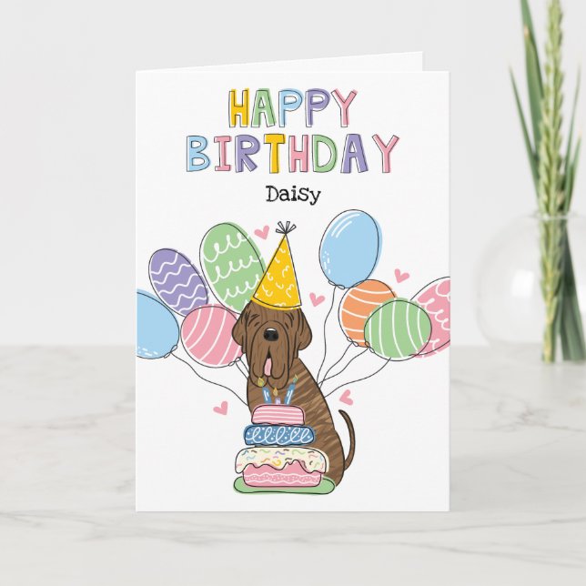Brindle Neapolitan Mastiff Birthday Card (Front)