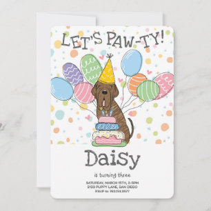 Brindle Neapolitan Mastiff Dog Birthday Invitation