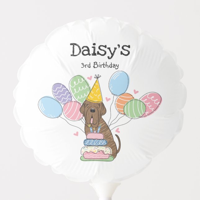 Brindle Neapolitan Mastiff Dog Birthday Party Balloon (Front)