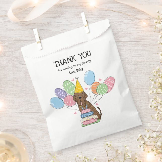 Brindle Neapolitan Mastiff Dog Favor Bag (Clipped)