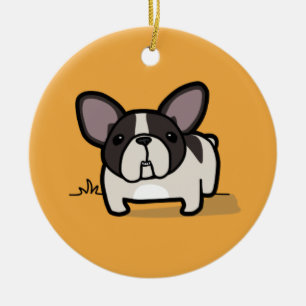 Brindle Pied Frenchie Ceramic Ornament