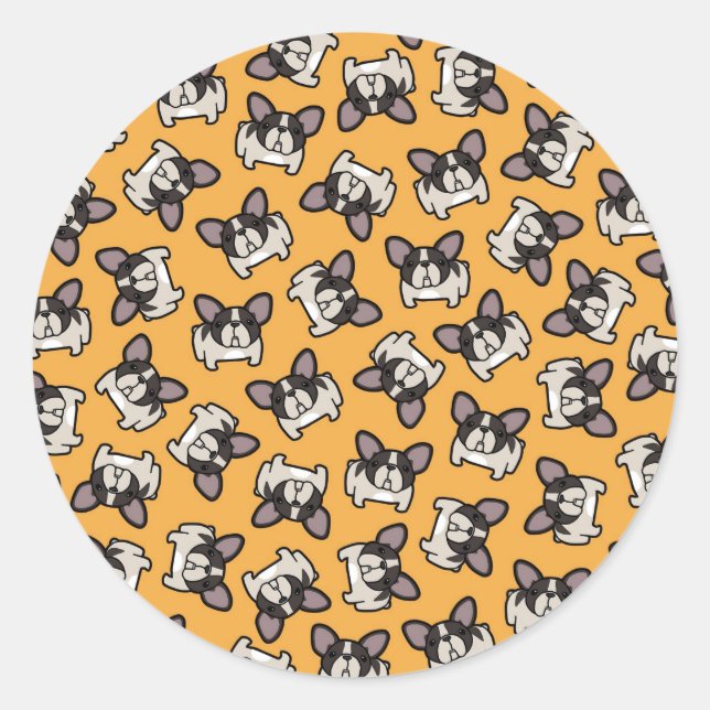 Brindle Pied Frenchie Classic Round Sticker (Front)