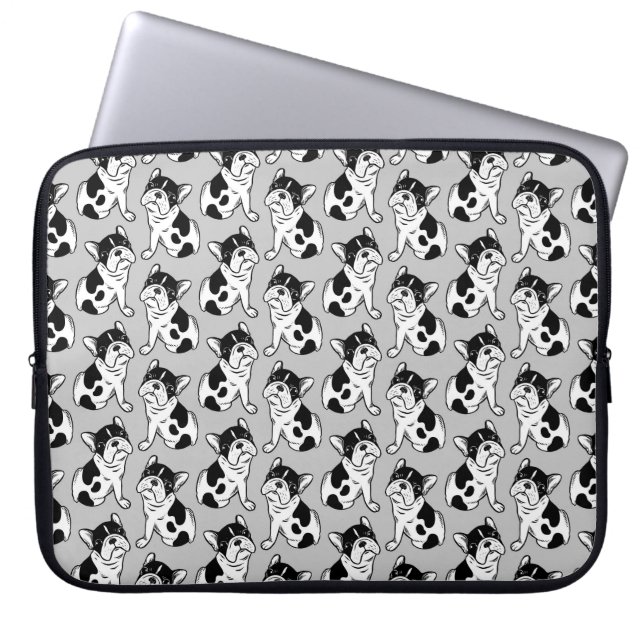 Brindle Pied Frenchie Puppy Laptop Sleeve (Front)