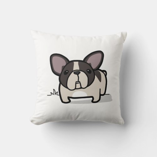 Brindle Pied Frenchie Throw Pillow