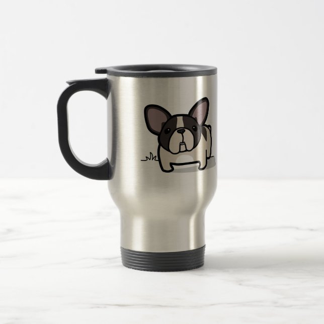 Brindle Pied Frenchie Travel Mug (Left)