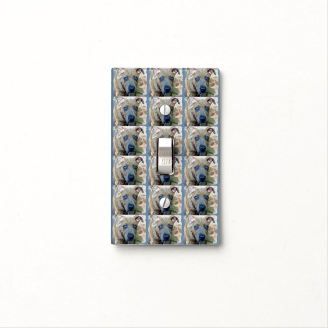Brindle Pit Bull Puppy by Shirley Taylor Light Switch Cover (In Situ)