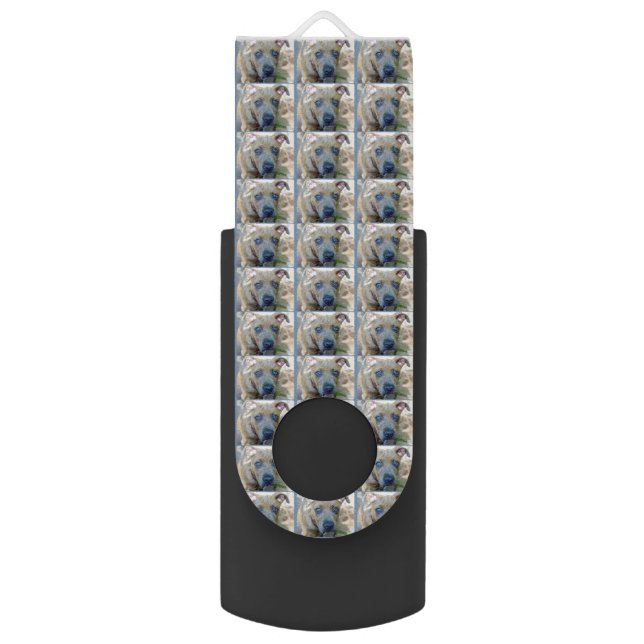 Brindle Pit Bull Puppy by Shirley Taylor USB Flash Drive (Front Vertical)
