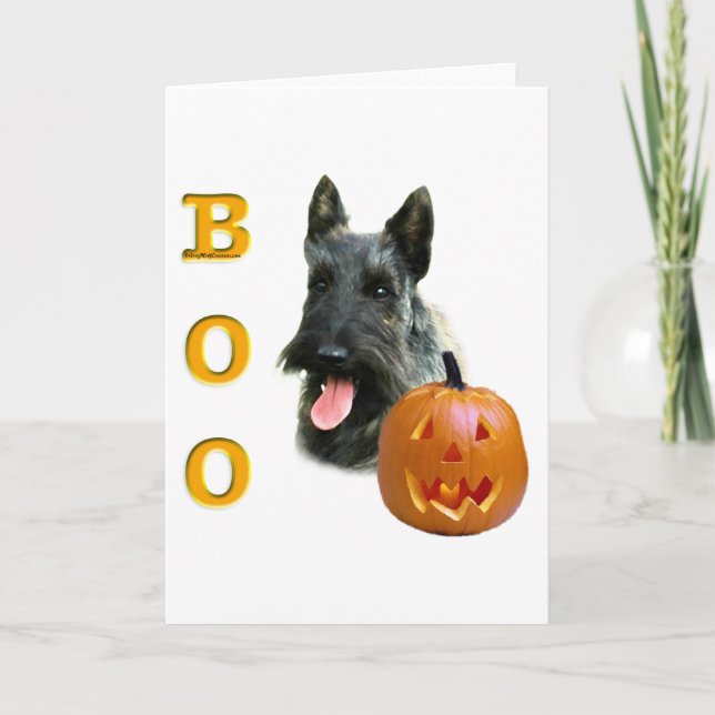 Brindle Scottish Terrier Boo Card (Front)