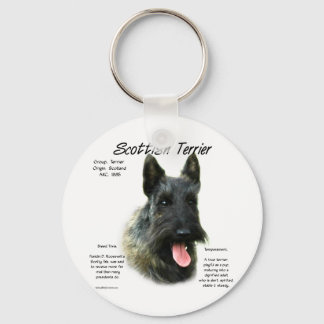 Brindle Scottish Terrier History Keychain