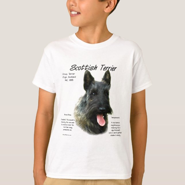Brindle Scottish Terrier History  T-Shirt (Front)