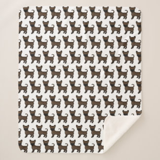 Brindle Smooth Coat Chihuahua Cartoon Dog Pattern Sherpa Blanket