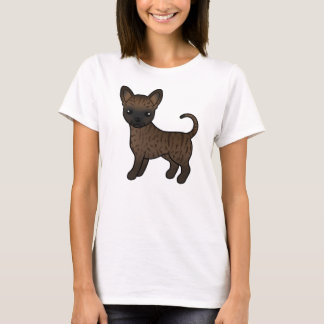 Brindle Smooth Coat Chihuahua Cute Cartoon Dog T-Shirt
