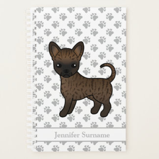 Brindle Smooth Coat Chihuahua Dog &amp; Custom Text Planner