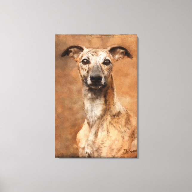 Brindle Whippet Dog Canvas Print (Front)