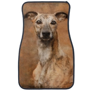 Brindle Whippet Dog Car Floor Mat by ironydesignphotos at Zazzle