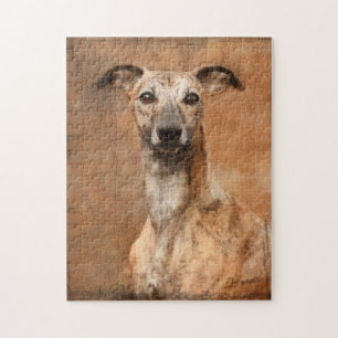 Brindle Whippet Dog Jigsaw Puzzle