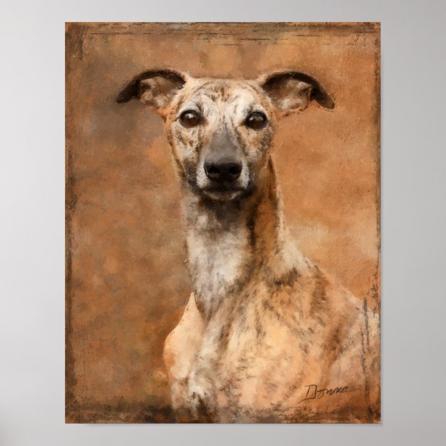Brindle Whippet Dog Poster (Front)