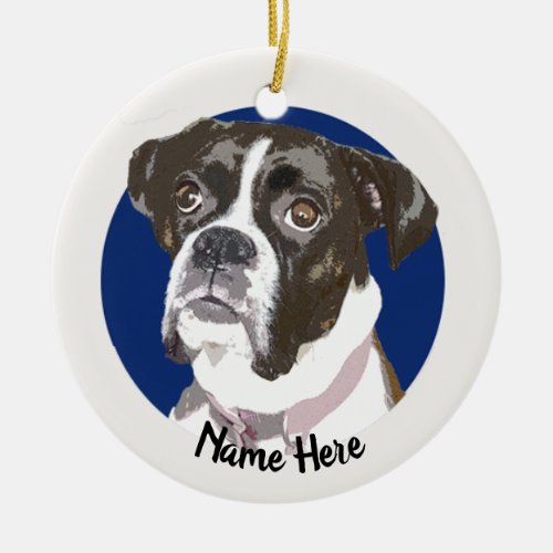 BrindleBoxer Dog Christmas Ornament