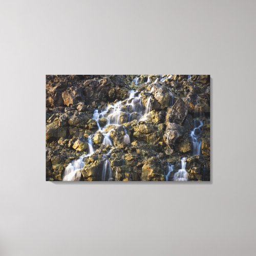 Brine falls from volcanic rock drop off 2 canvas print