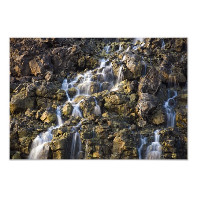 Brine falls from volcanic rock drop off photo print (Front)