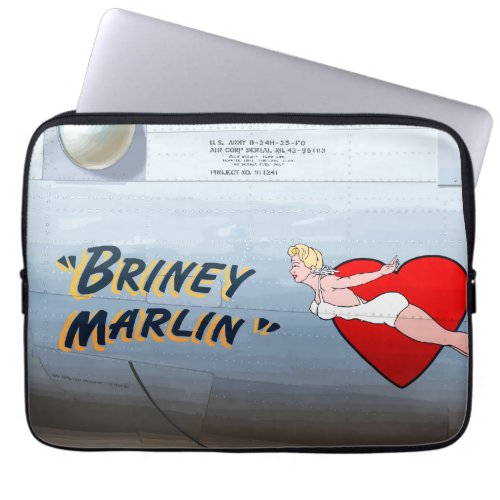 Briney Marlin B_24 Nose Art Vintage Fuselage Laptop Sleeve