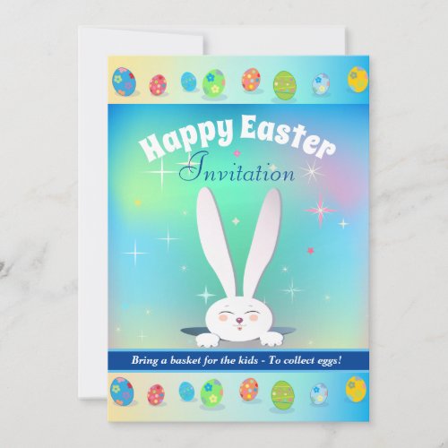 Bring a basket for the kids To collect eggs Easter Holiday Card