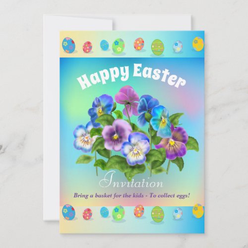 Bring a basket for the kids To collect eggs Easter Holiday Card