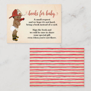 Bring a Book AA Firefighter Baby Shower Card