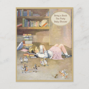Bring a Book Alice in Wonderland Baby Shower Invitation