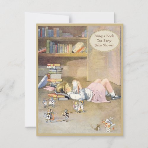 Bring a Book Alice in Wonderland Baby Shower Personalized Invite