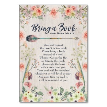 Bring A Book Baby Girl Shower Insert Card by joyonpaper at Zazzle