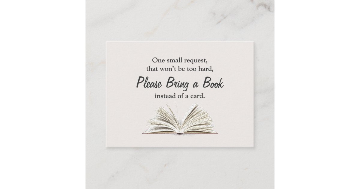 Bring A Book Baby Shower Request Insert Zazzle Com