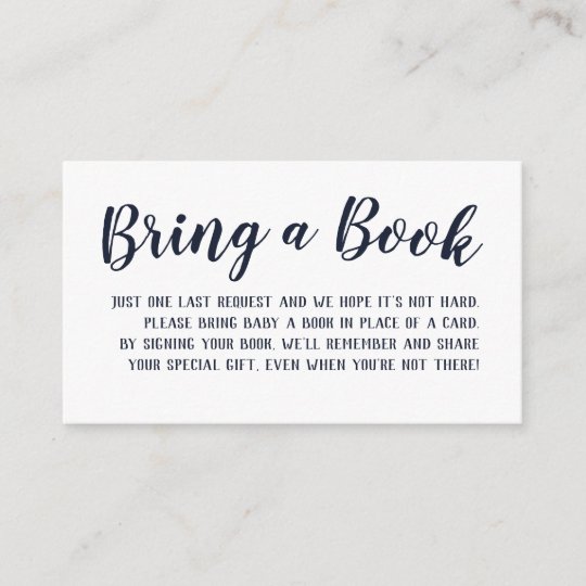 Bring a Book Baby Shower Card