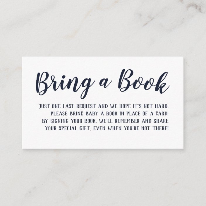 Bring a Book Baby Shower Card | Zazzle.com