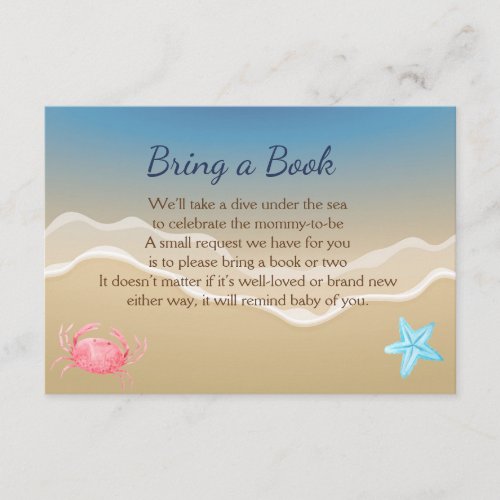 Bring a Book Baby Shower Card_ Beach Theme Enclosure Card