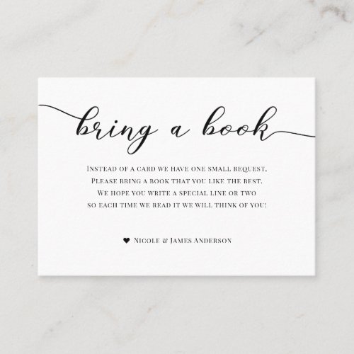 Bring a Book Baby Shower Enclosure Ballerina Girl Business Card