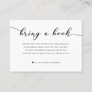 Bring a Book Baby Shower Enclosure Turquoise White Business Card