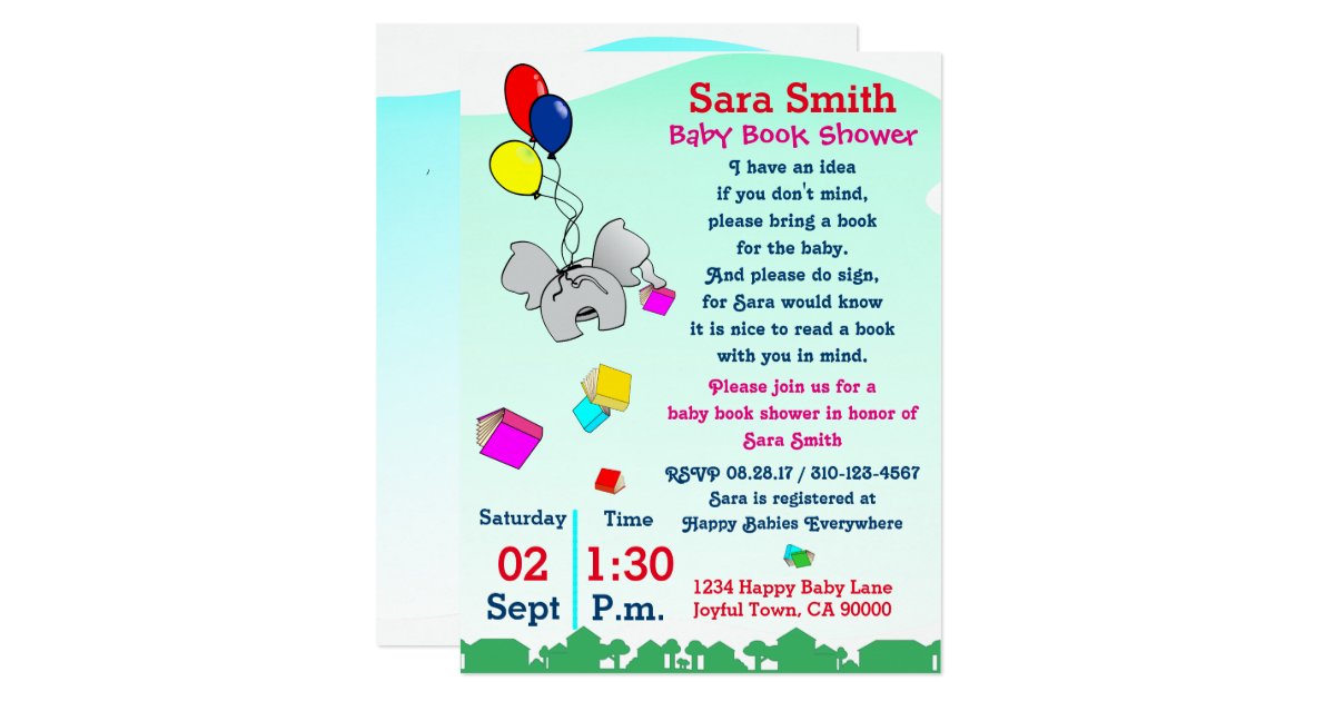 Bring A Book Baby Shower Invitation Zazzle Com