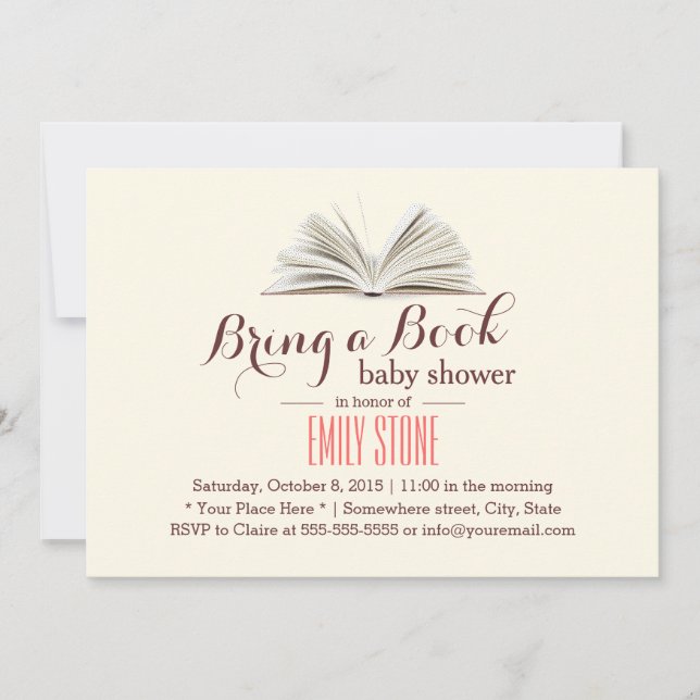 Bring a Book Baby Shower Invitation (Front)