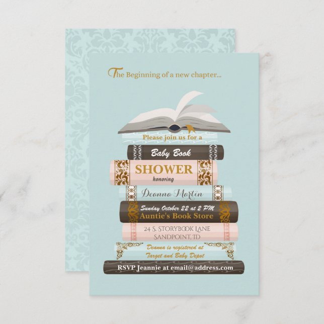 Bring a Book Baby Shower Invitation (Front/Back)