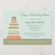 Bring A Book Baby Shower Invitation (Blue)