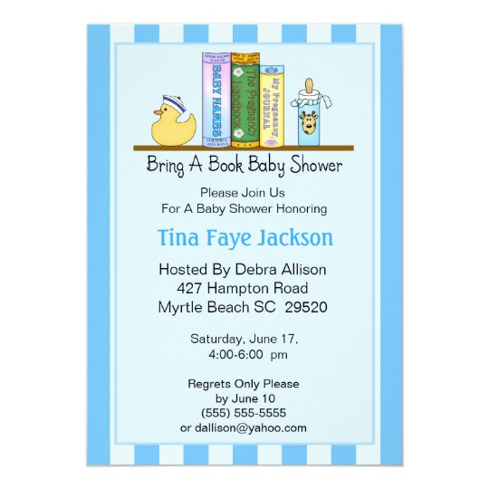 Bring a Book Baby Shower Invitation (Boy)