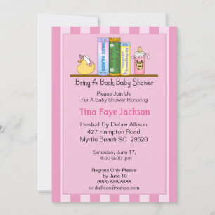 Bring a Book Baby Shower Invitation (Girl)