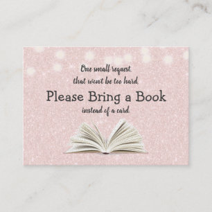 Bring a Book Baby Shower Pink Book Request Insert